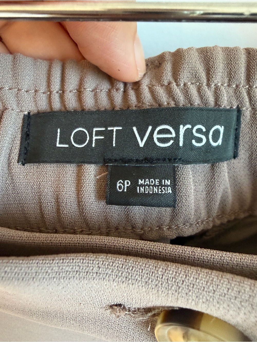 LOFT Wide-Leg High-Rise Pants in Taupe - Picture 5 of 6